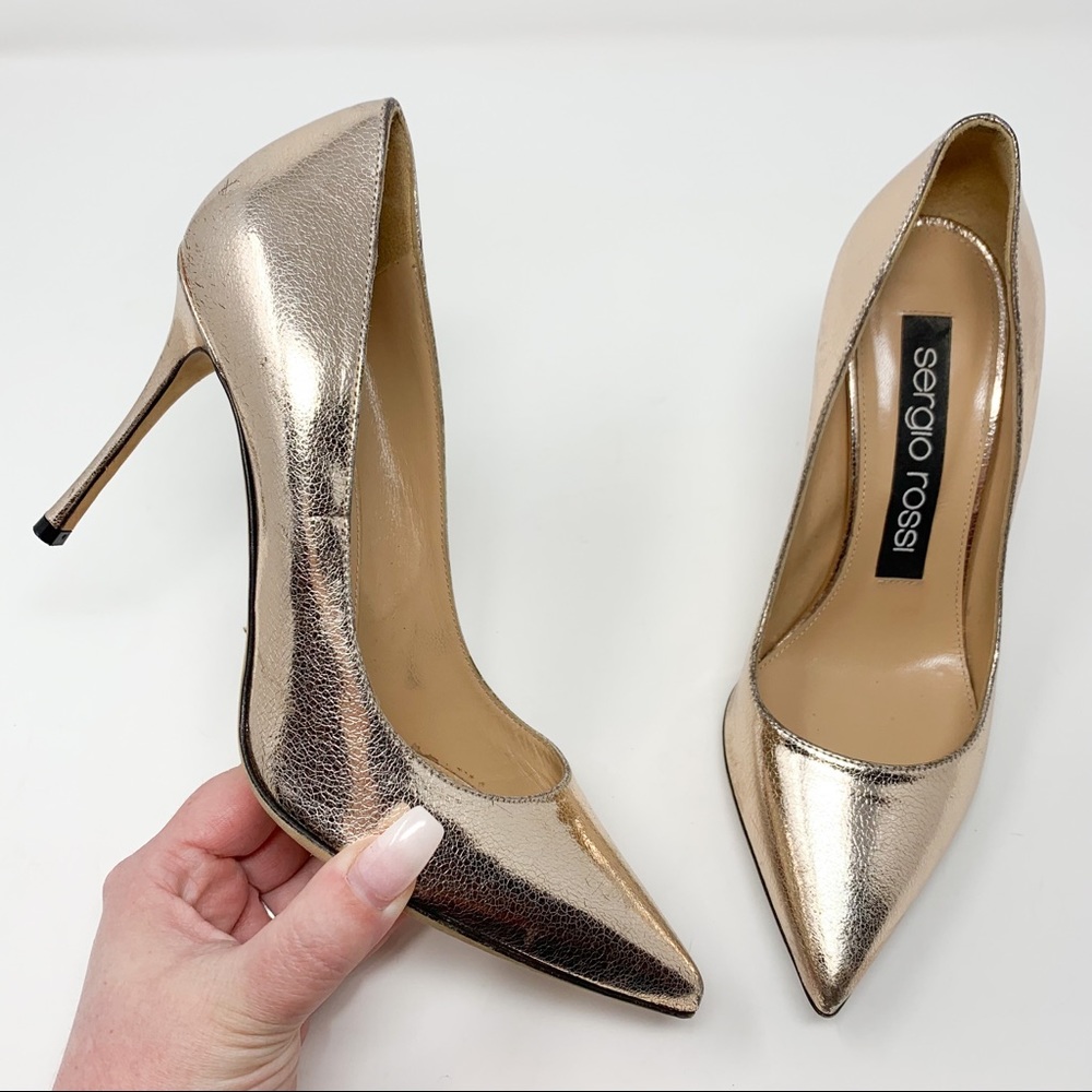 Sergio Rossi Godiva Pump Textured Rose Gold